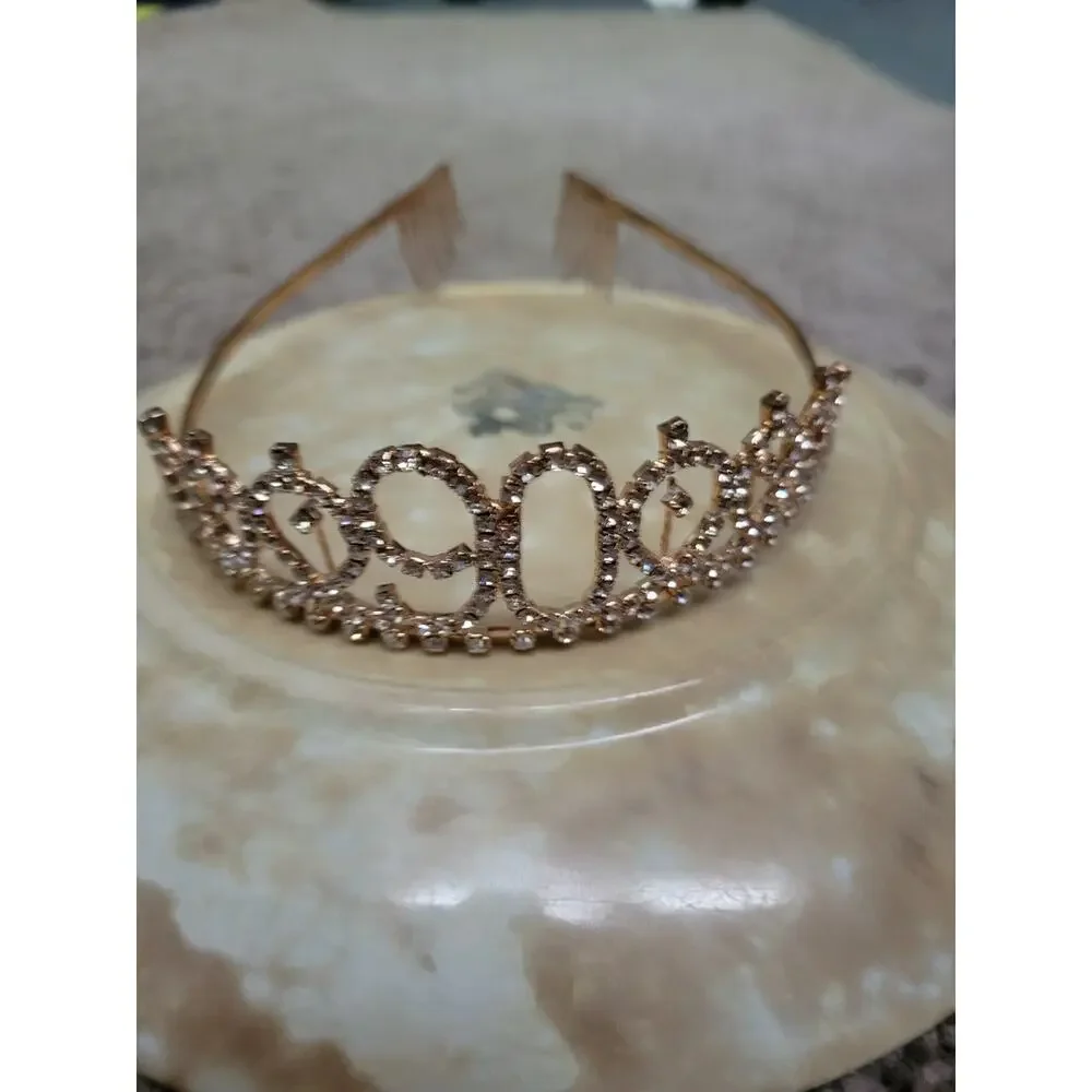 Rose GOLD RHINESTONE 90TH BIRTHDAY TIARA